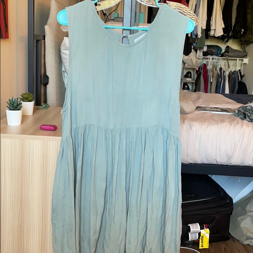 Urban Outfitters Light Green Flowy Babydoll Dress
